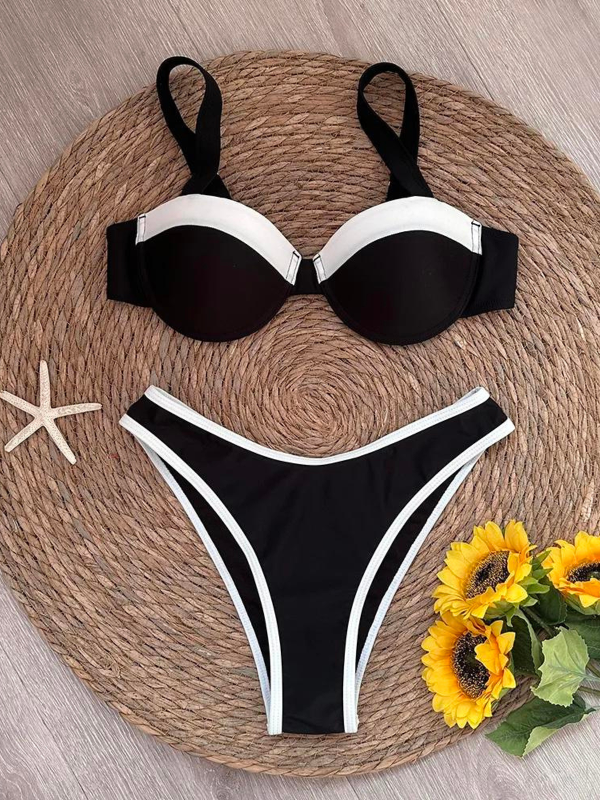 Contrast Balconette Bikini Set