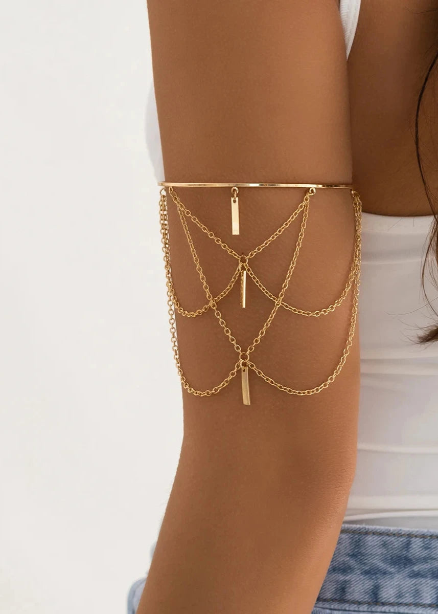 Golden Tassel Arm Bracelet