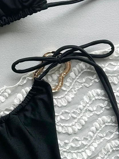 Triangle Bikini Halter Uneven Rings