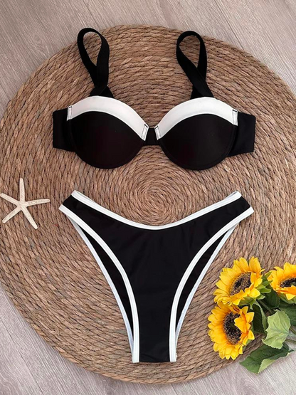 Contrast Balconette Bikini Set