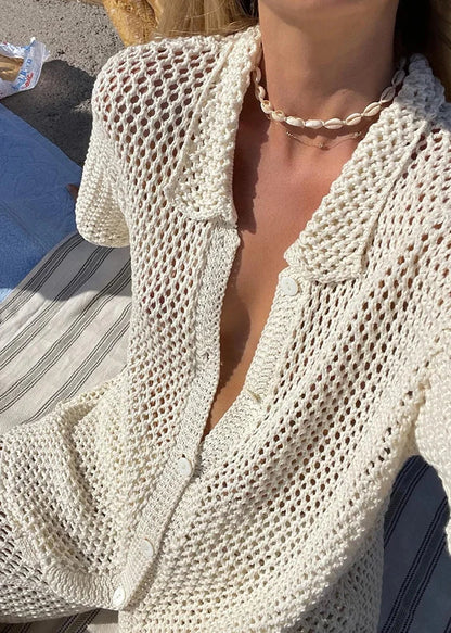 Mesh Cardigan Set