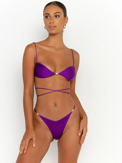 Solid Mini Coin Bikini Set
