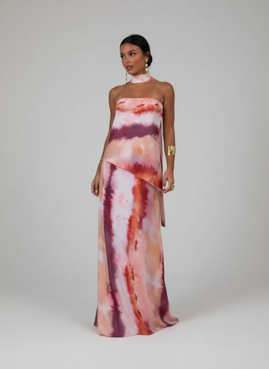 Aitana Abstract Print Bandeau Dress