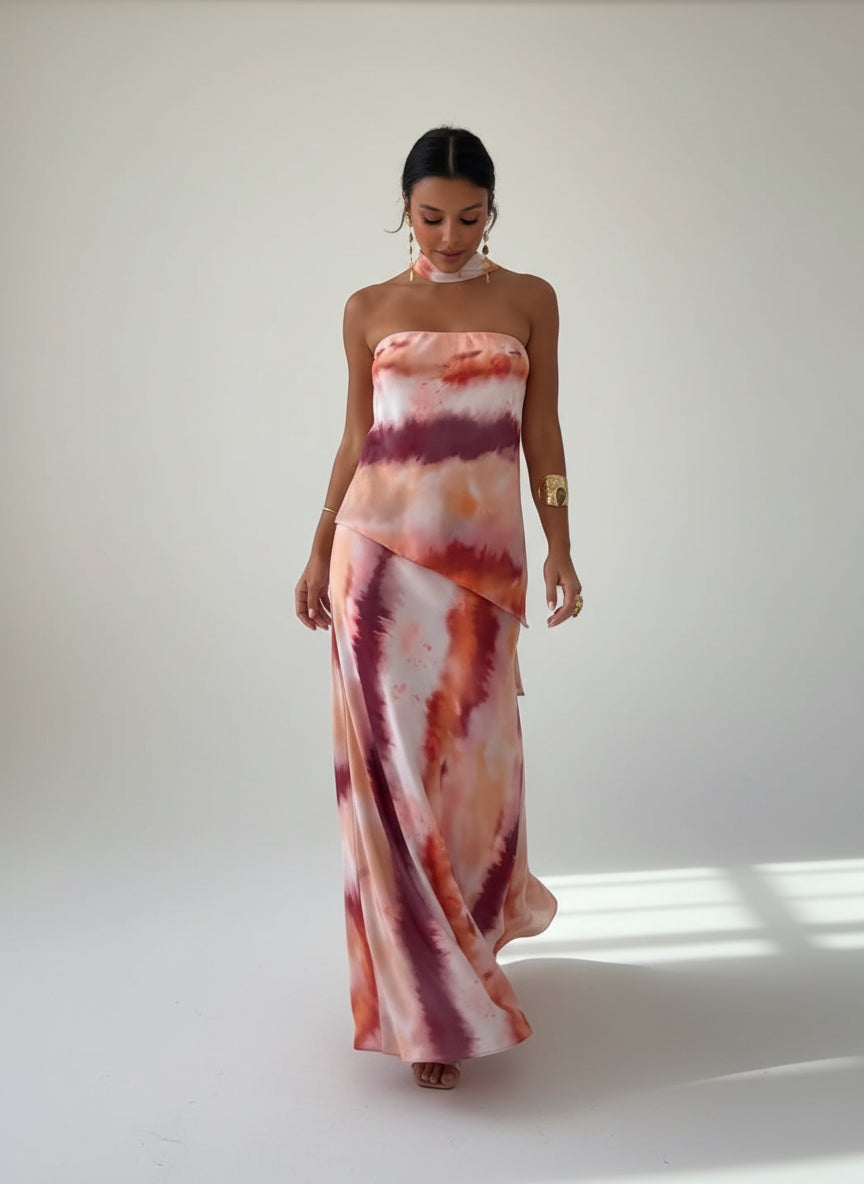 Aitana Abstract Print Bandeau Dress